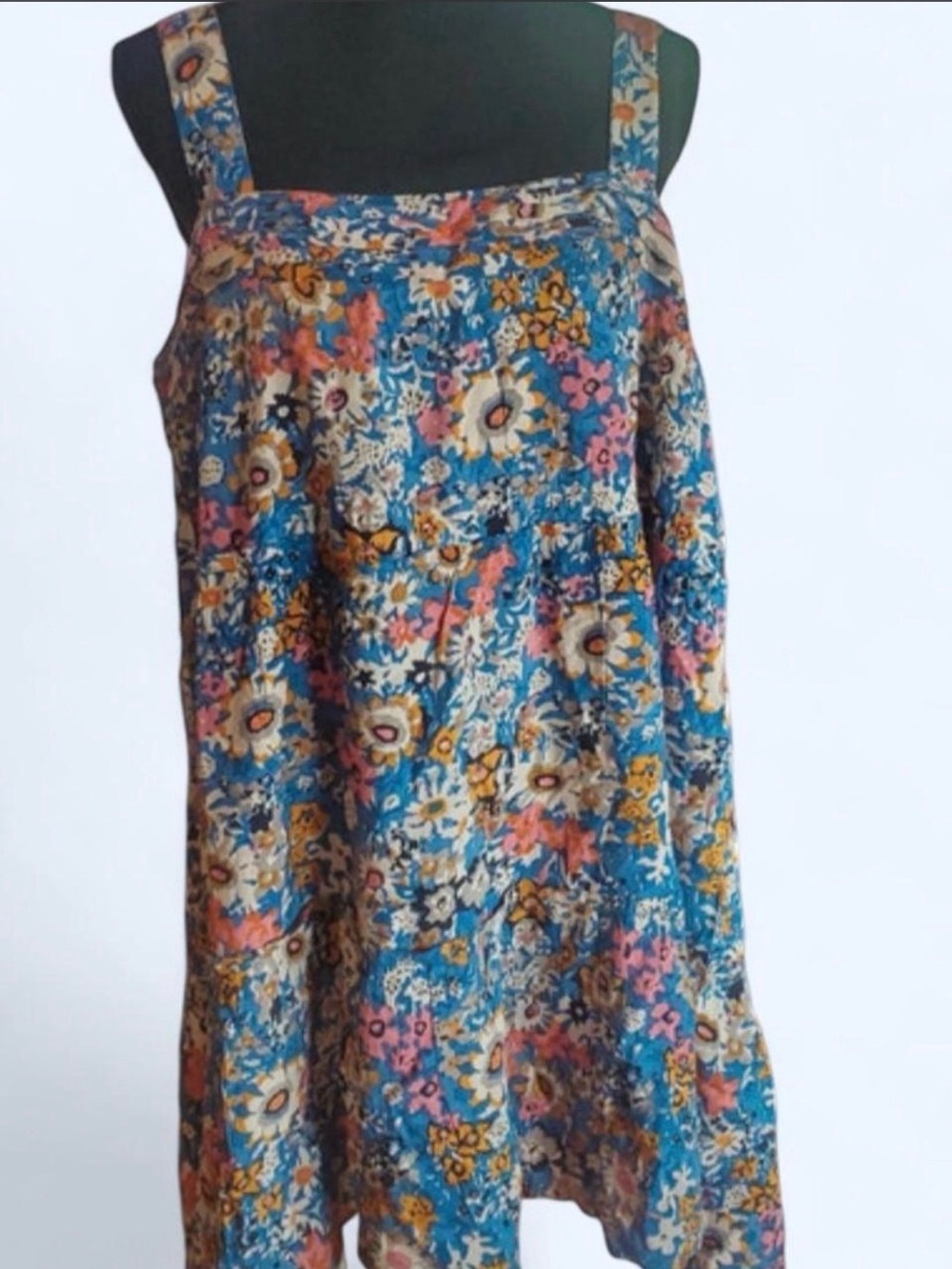 NATURAL LIFE Blue Floral A-Line Summer Mini Dress